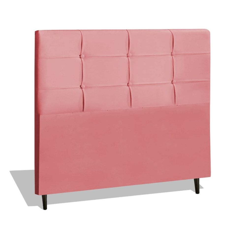 Cabeceira Estofada Box Casal Encosto Para Cama Style 144x126 Rosa