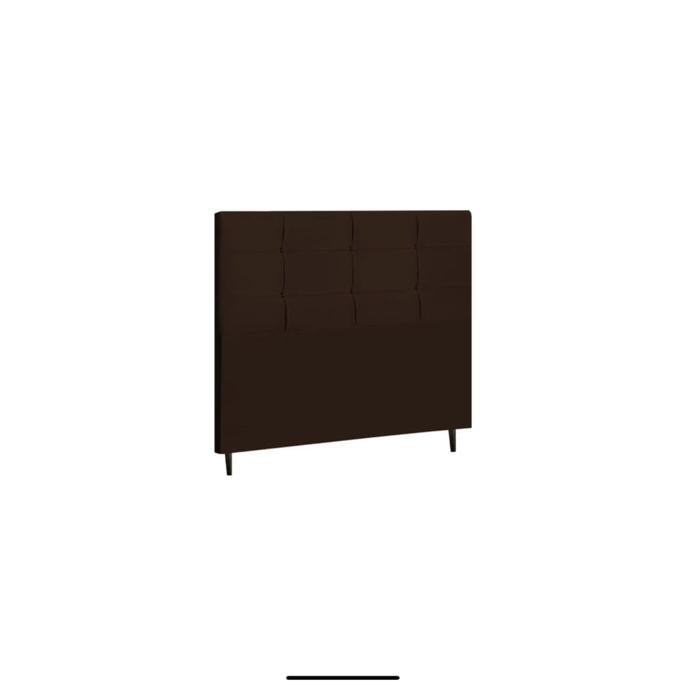Cabeceira Style Estofada Com Botão de Tecido para Cama Box Solteiro 94Cm Marrom