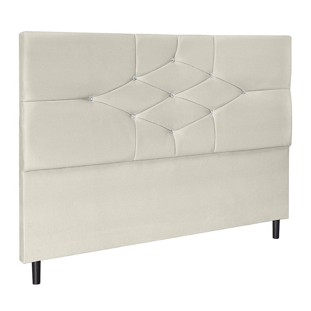 Cabeceira Camboriu Bege Estofada para Cama Box Casal Queen Size 164Cm Quarto Luxo