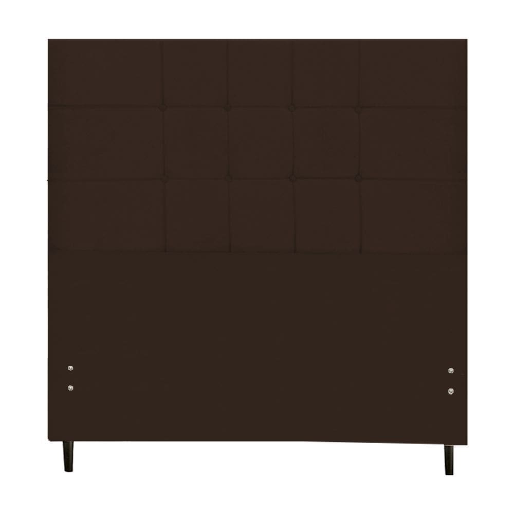 Cabeceira Barcelona Estofada Com Botão de Tecido para Cama Box Casal Queen Size 164Cm Marrom