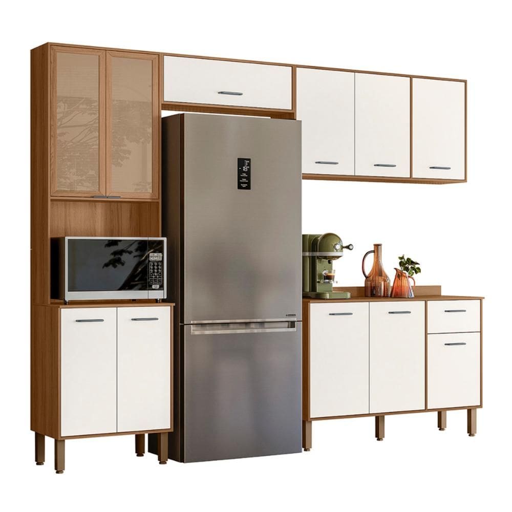 Cozinha Compacta com Balcão Paolla 11 Portas e 1 Gaveta