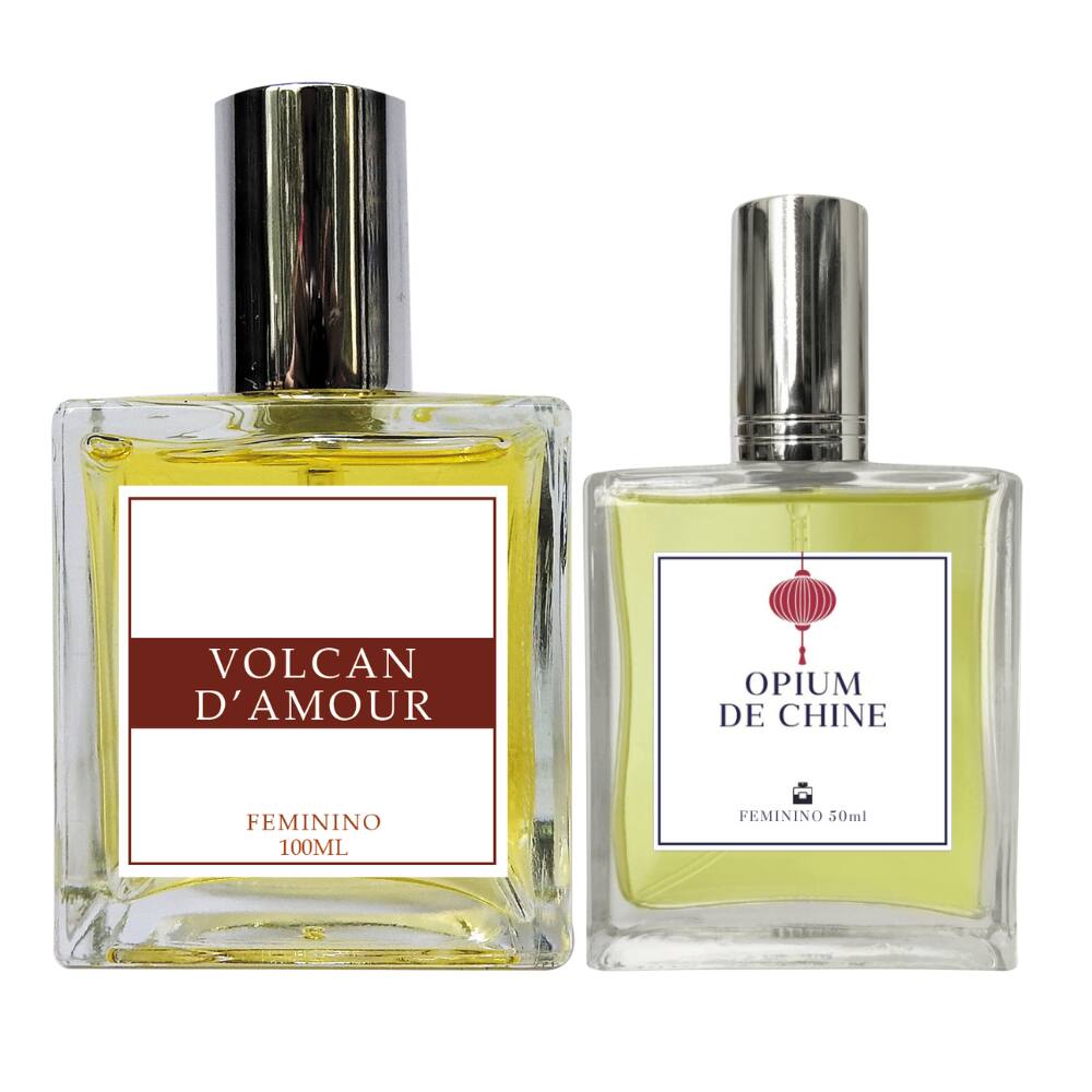 Kit Perfume Fem. Volcan D`Amour 100ml + Opium de Chine 50ml