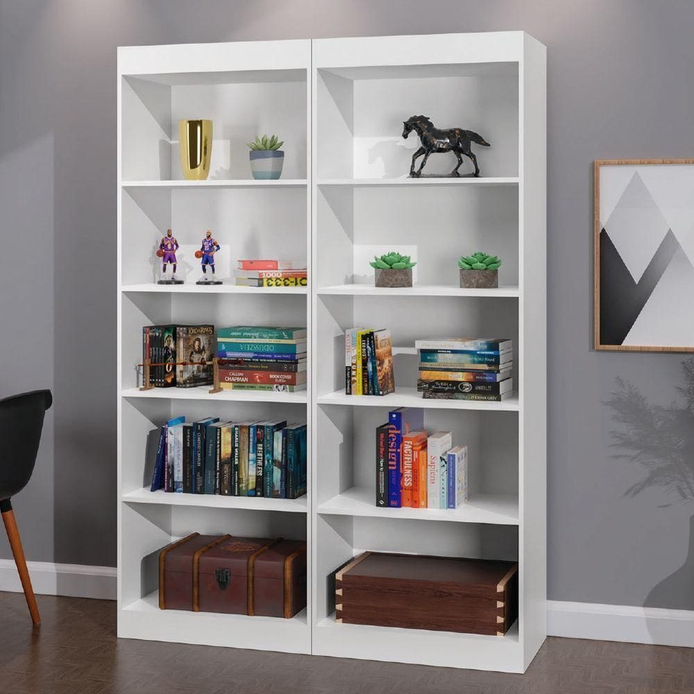 Estante Livreiro Multiuso 8 Prateleiras 1,71m Office Branco J&a Branco Nature