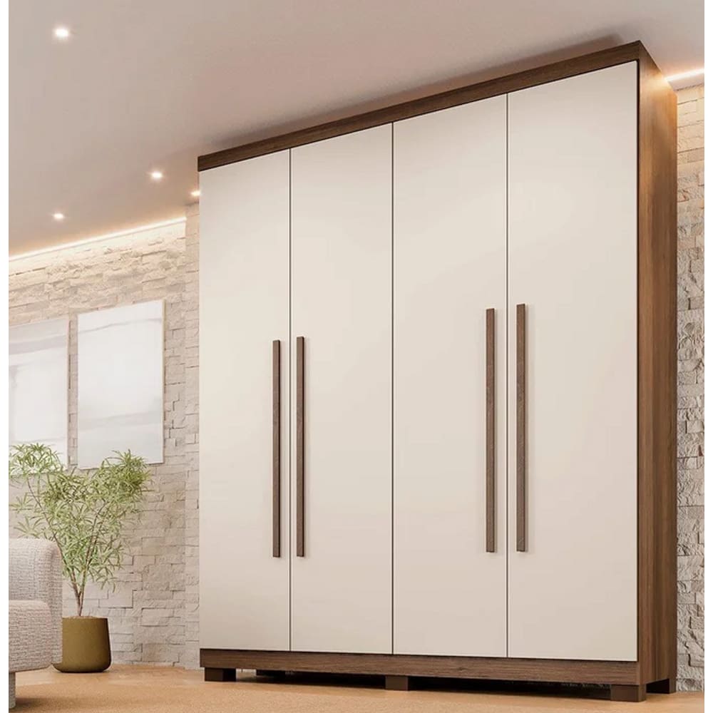 Guarda Roupa Filadélfia 4 Pts 100% MDF Imbuia/Off - Benetil