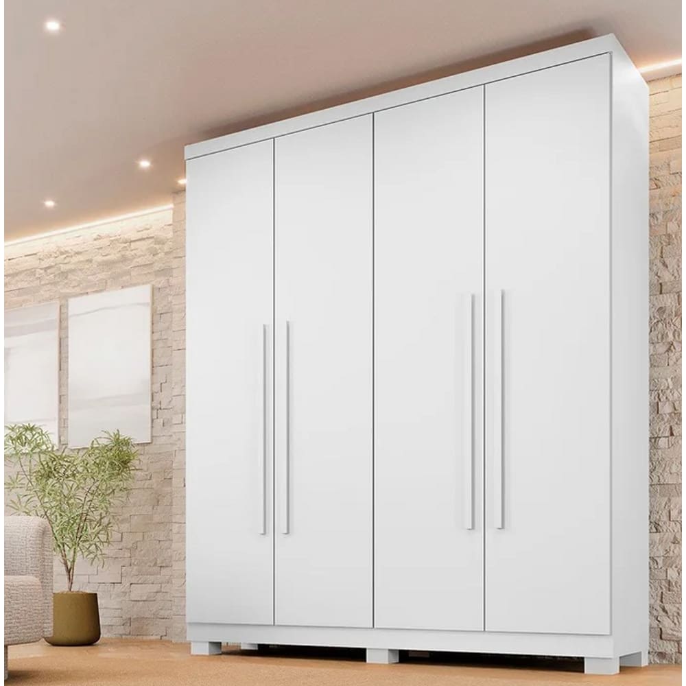 Guarda Roupa Filadélfia 4 Pts 100% MDF Branco - Benetil