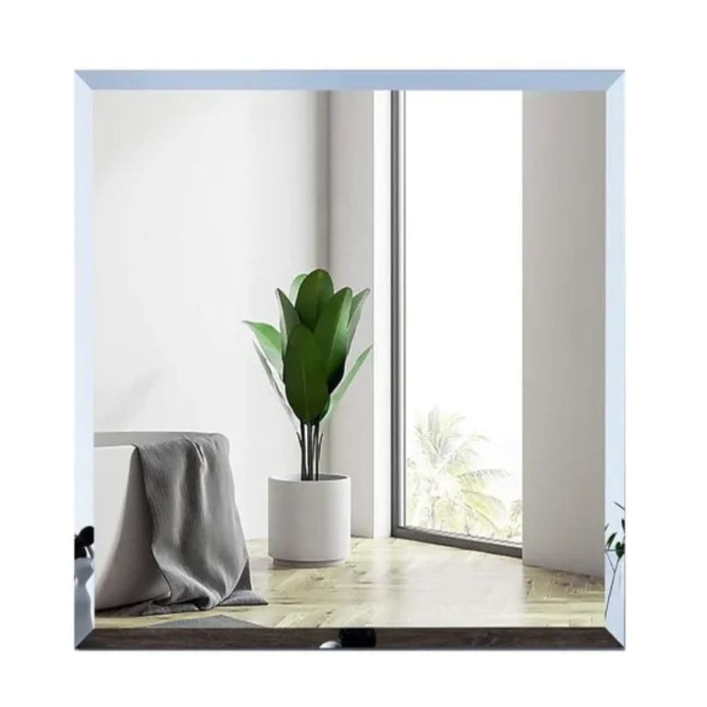 Espelho Lapidado Bisotê 20x20cm Decorativo Hall Sala Jantar