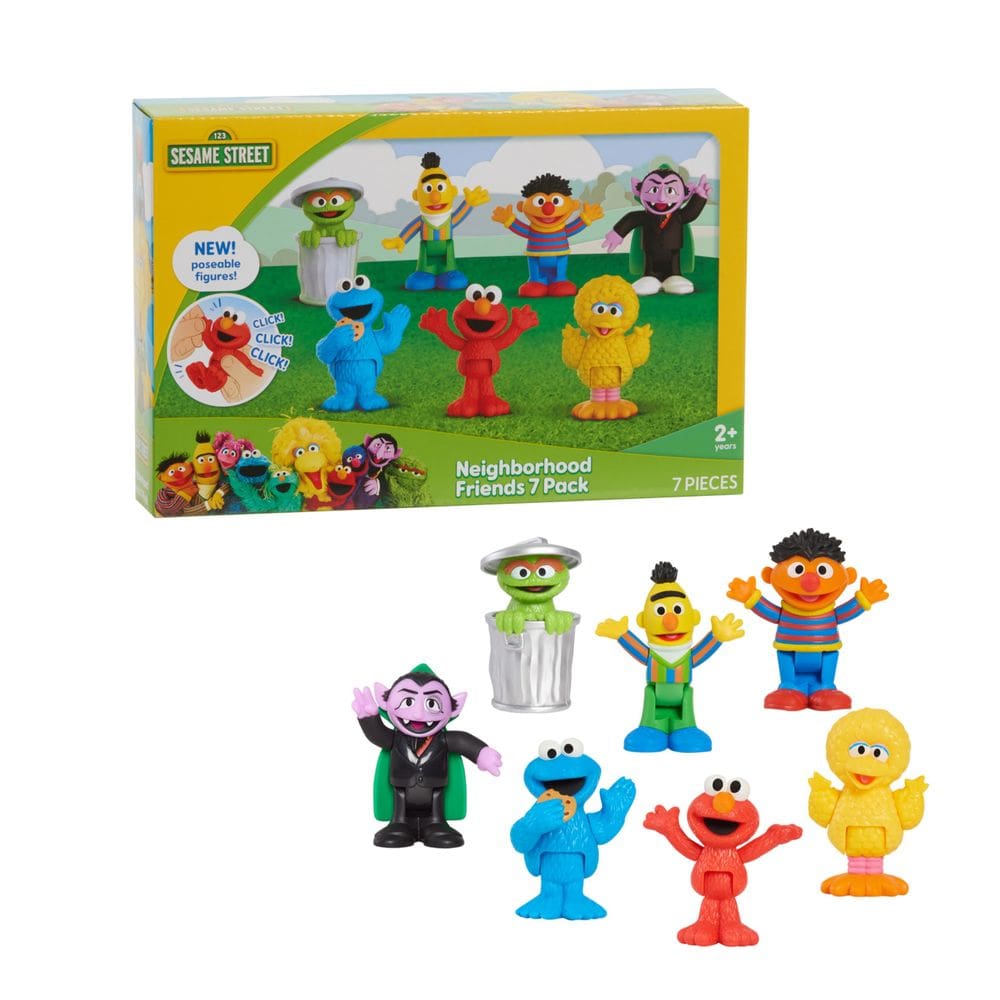 Estatuetas de brinquedo Just Play Sesame Street Neighborhood 7 unidades