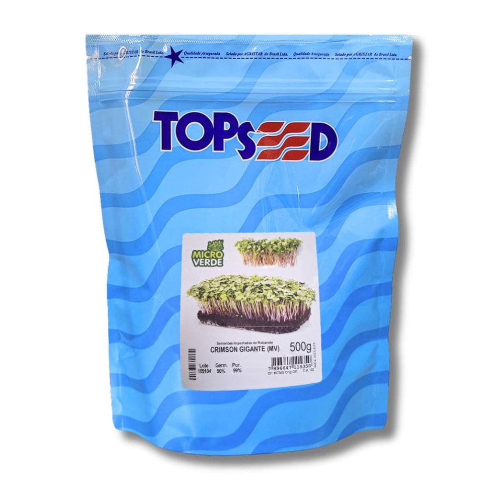 Sementes Microverde Rabanete Crimson (500g) TOPSEED