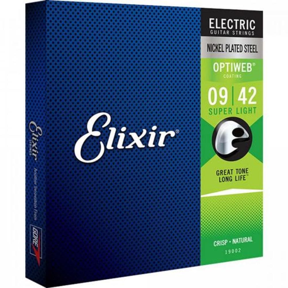 Encordoamento Guitarra .009 Super Light Elixir Optiweb