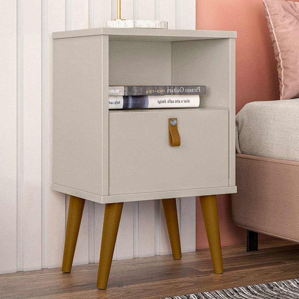 Mesa de Cabeceira Playa 1 Gaveta Off White - Pnr Móveis