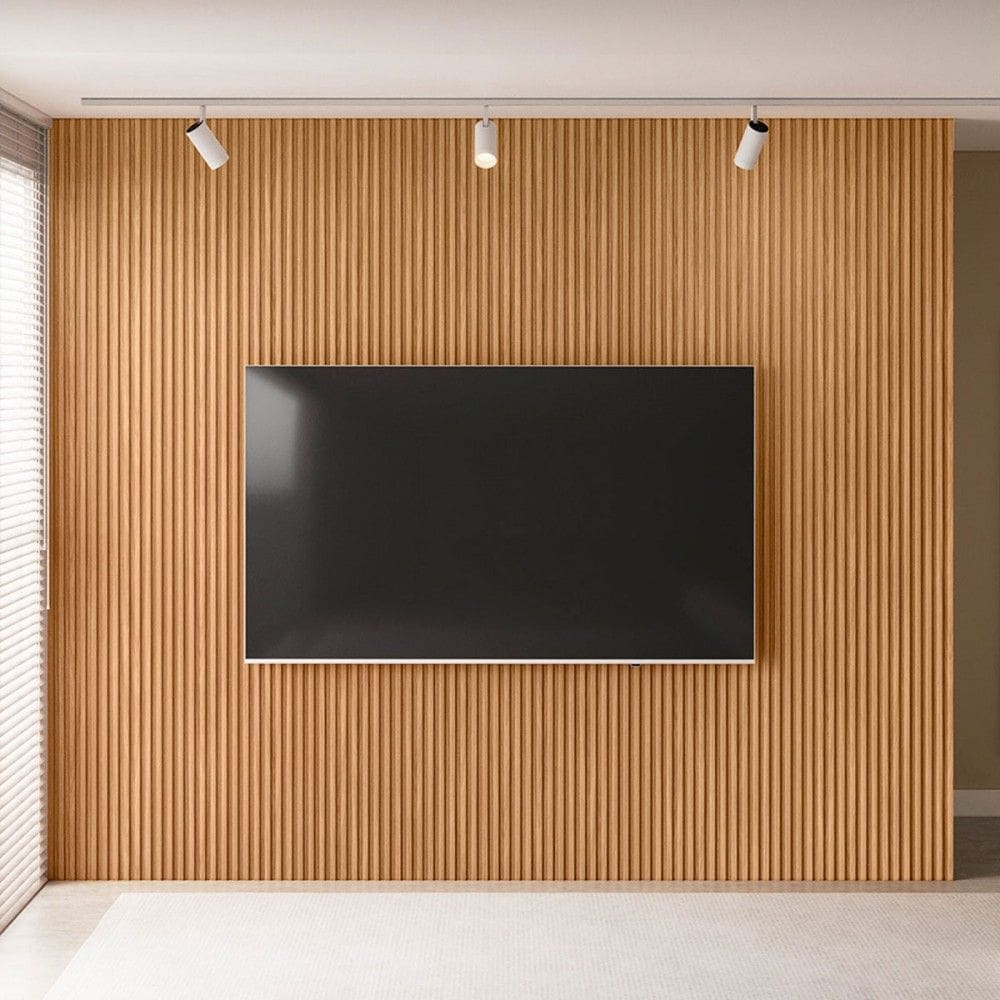 Painel para TV Até 90 Polegadas Arconte Ripado 100% Mdf Natural Fosco 810010 - Pnr Móveis