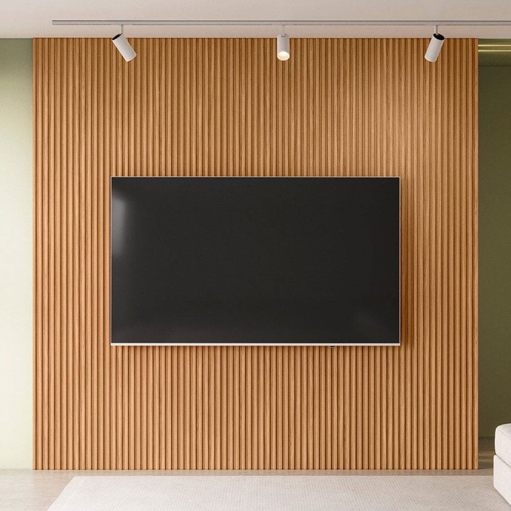 Painel para TV Até 90 Polegadas Arconte Ripado 100% Mdf Natural Fosco 8100 - Pnr Móveis