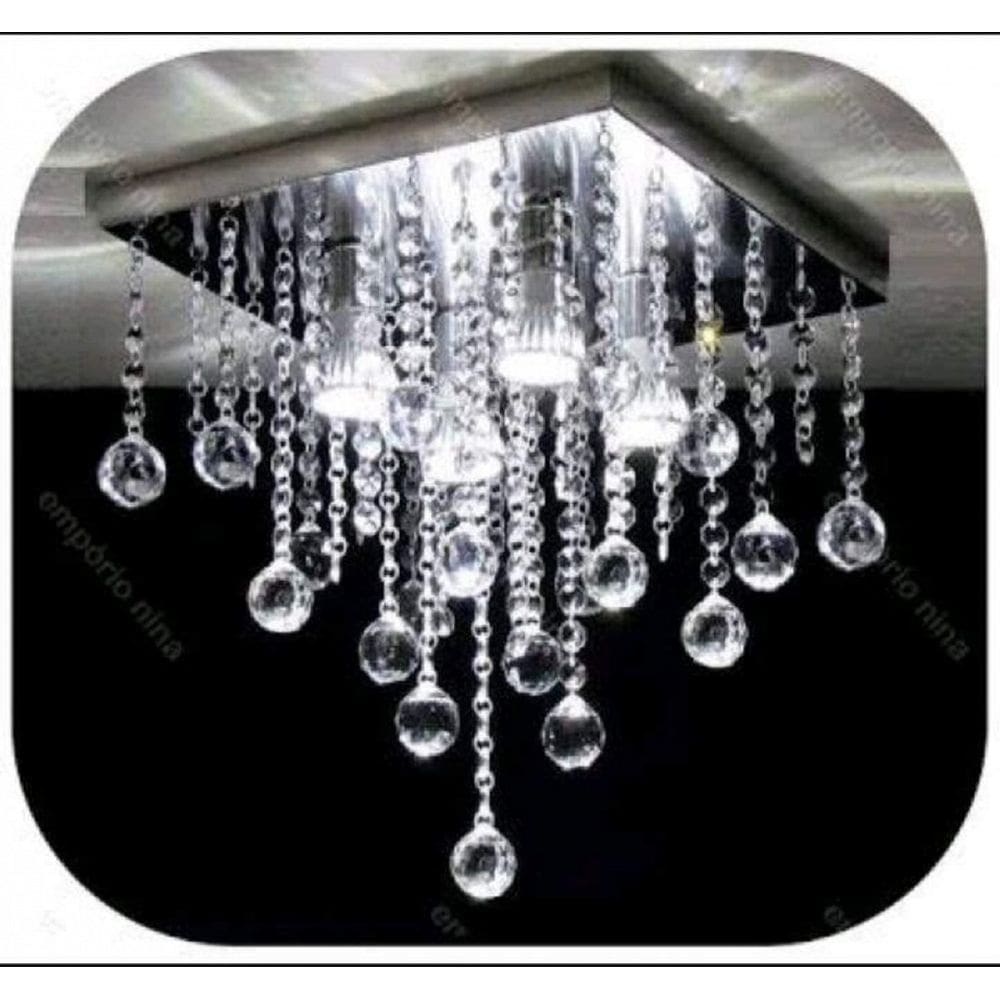 Lustre para cozinha, sala, quarto, hall em Cristal Base 30x30