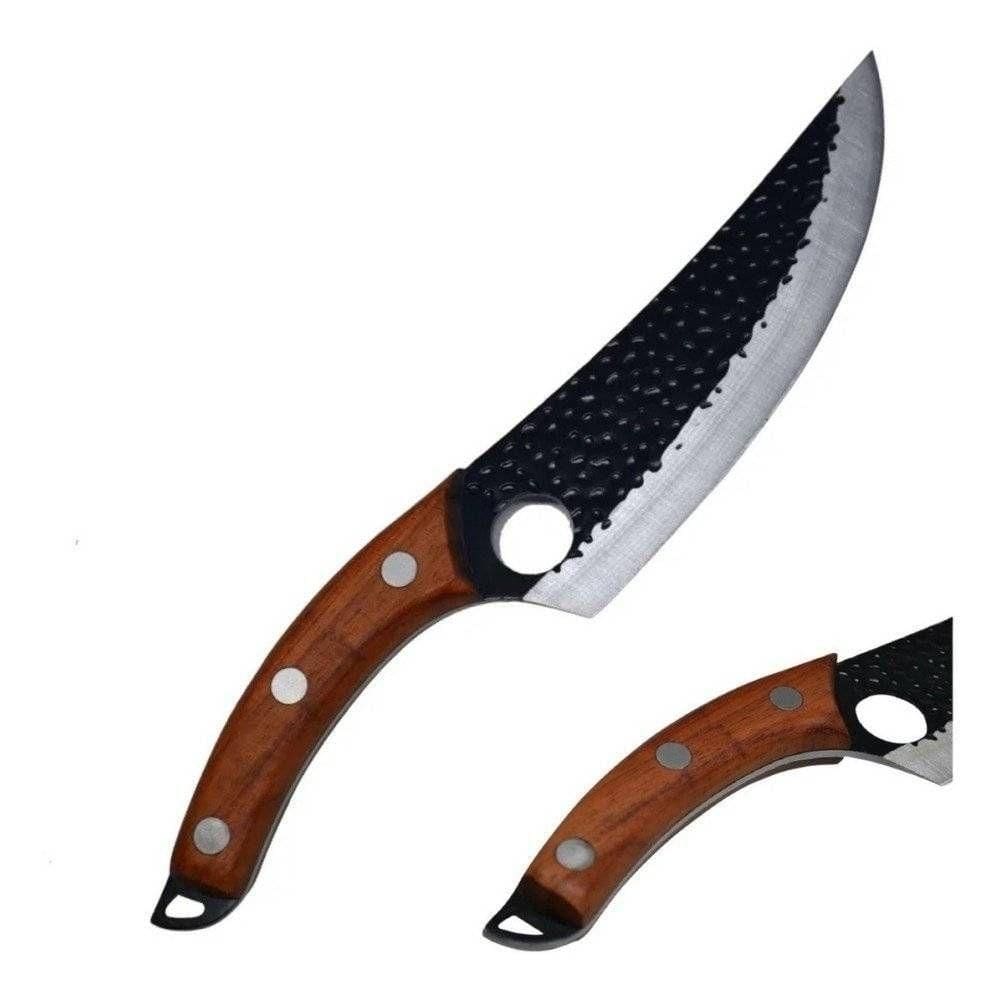 Faca Damasco 27cm Artesanal Aço Inox Premium Com Bainha