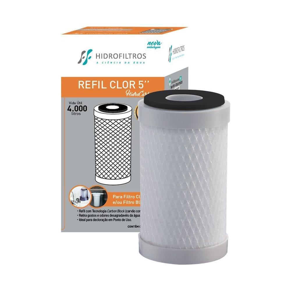 Kit 06 Un Refil Origin P/Filtros Hidrofiltros Pou 5 80L/H