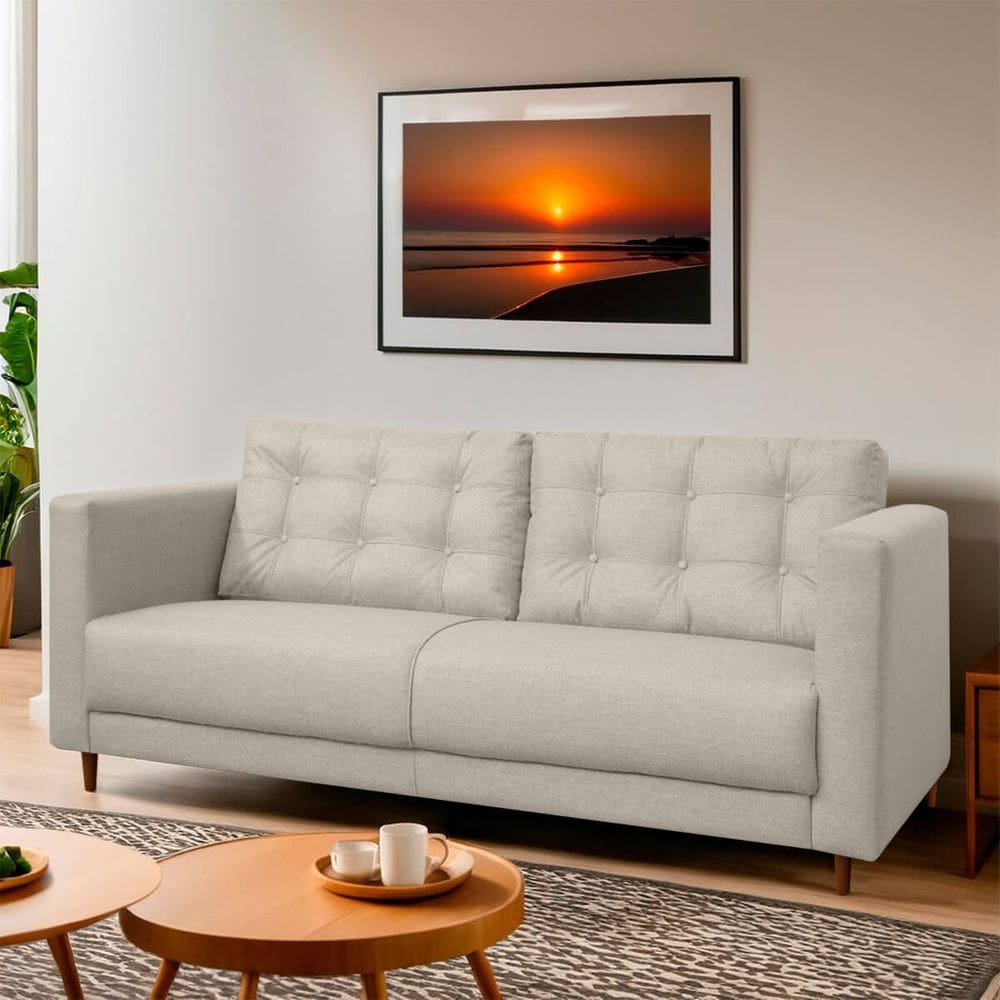 Sofá Living Viena 2 Lugares 140cm para Sala Recepção Consultório Linho - SOFA STORE
