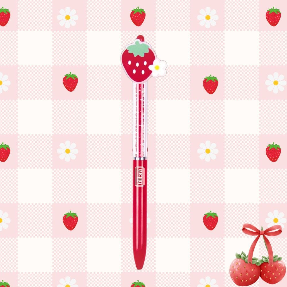 Caneta Esferográfica Retrátil Morango 0.7 Com Aroma Be Berry - Tilibra | Papelaria | Fofo | Moranguinho