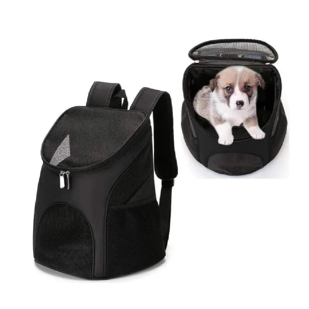 Mochila Transporte Pet Bolsa Preta Para Gato Cachorro Mala Viagem Passeio Canguru Multiuso