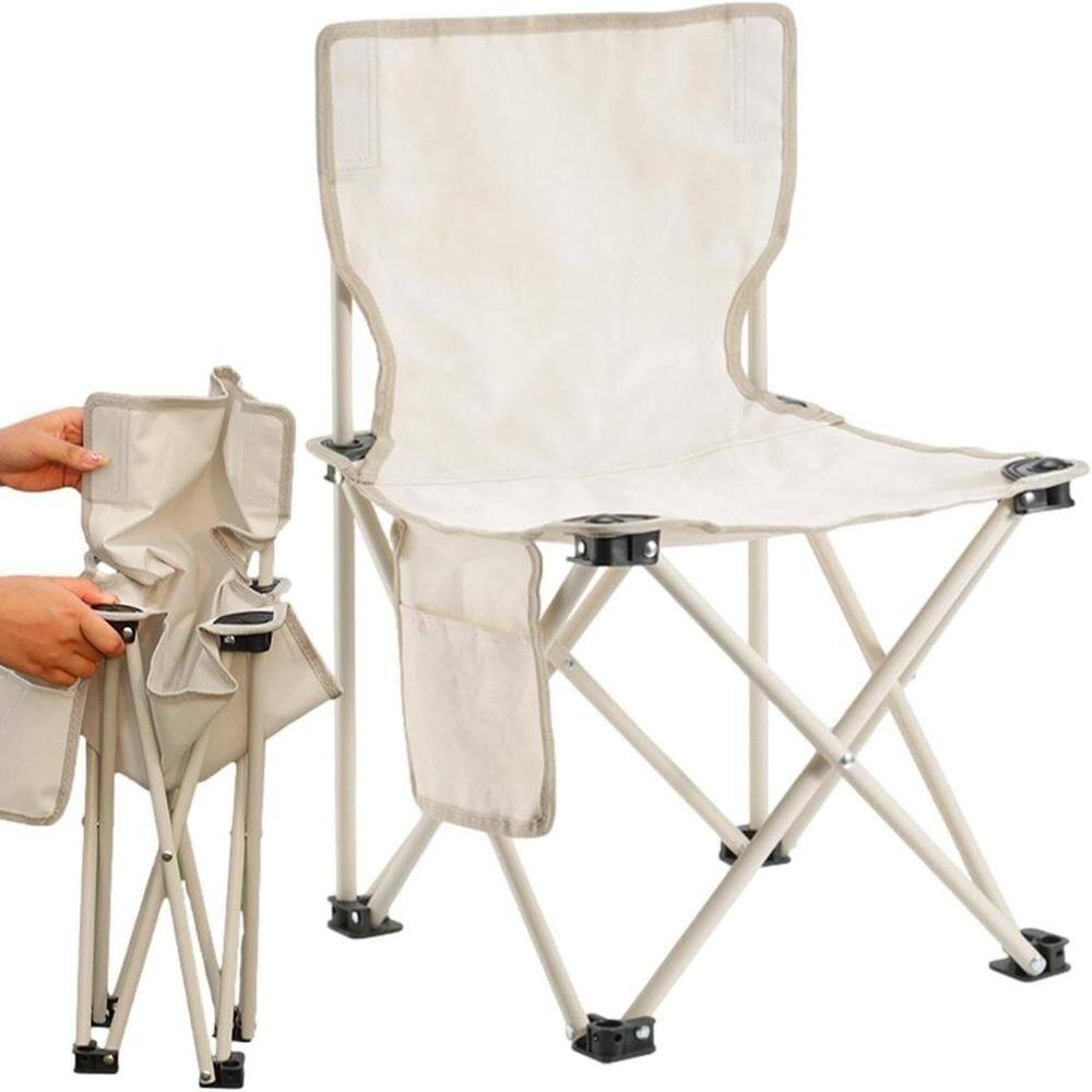 Cadeira Praia Camping Dobravel com Bolsa e Bolso Lateral