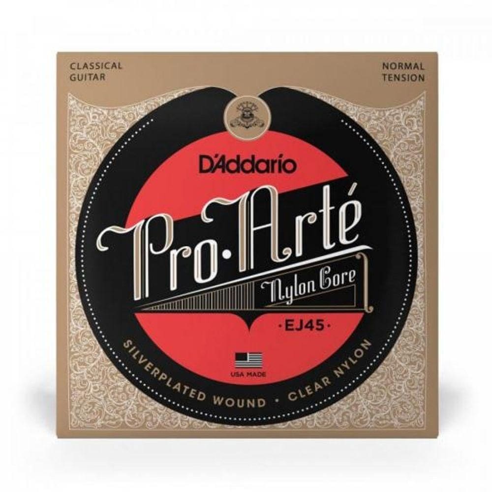 Encordoamento Violão Nylon Tensão Media Pro-arte Nylon Core Ej45 D Addario