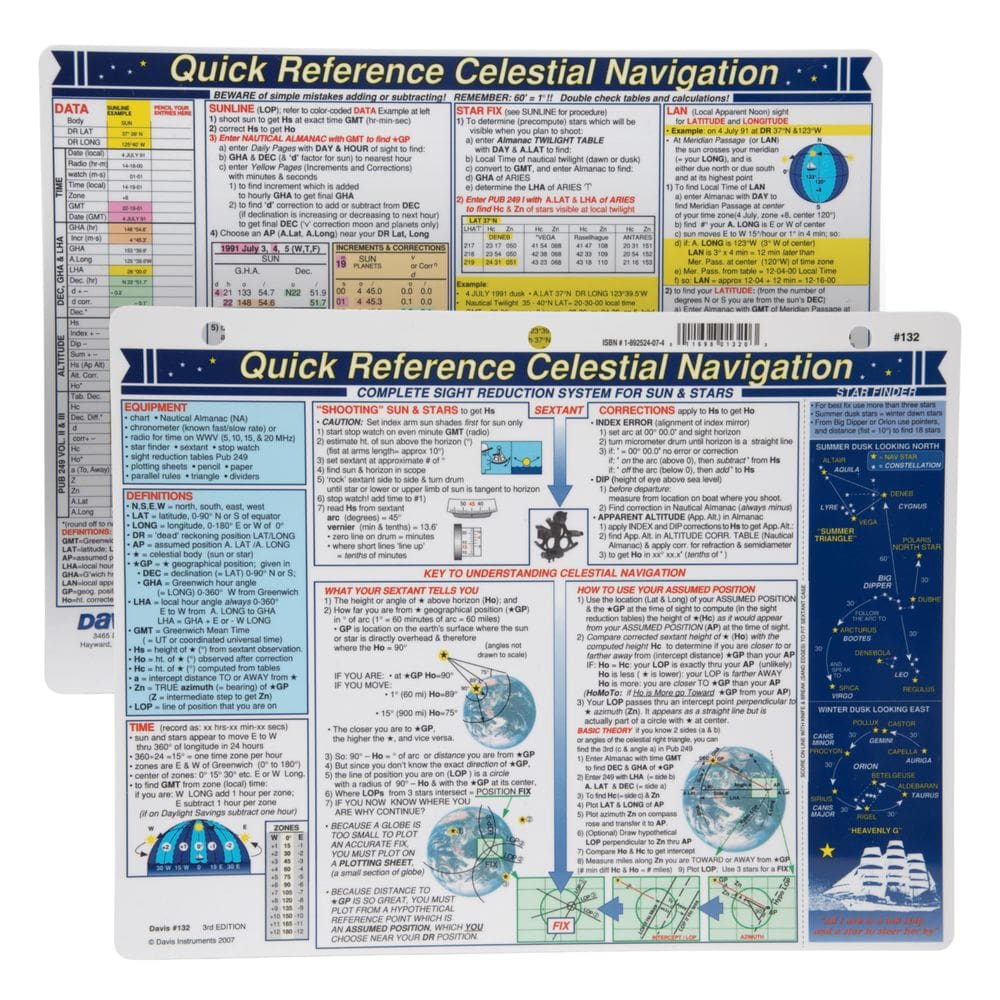 Cartão de navegação celestial de referência rápida Davis Instruments