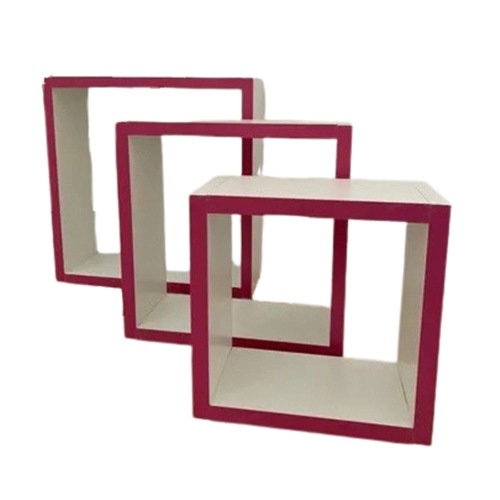 Nicho Decorativo 100% Mdf Rosa Com 3 Desmontado - Suprema Móveis