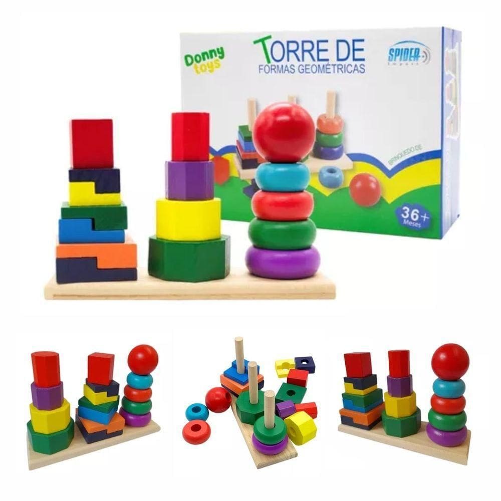 Brinquedo De Encaixe Educativo Montessori Em Madeira