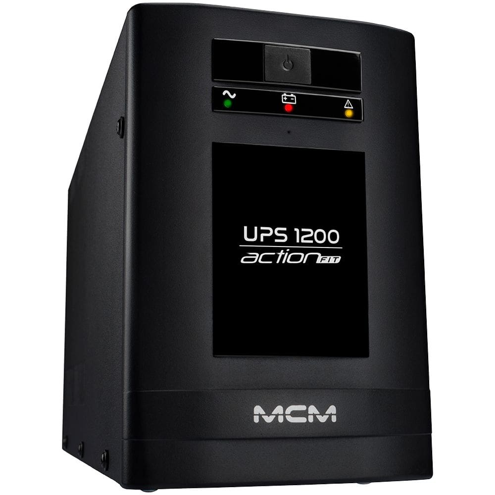 Nobreak MCM 1200VA UPS1200 ACTION FIT 3.1, 6 Tomadas, Trivolt/ 115V - UPS0257 - Com Suporte Para Bateria Estacionária