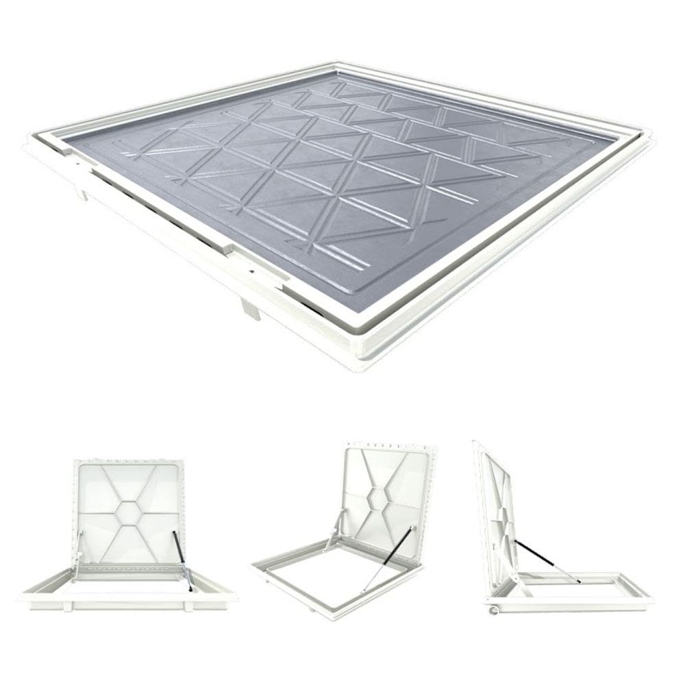 Tampa Casa Máquina Alumínio Rebaixo Invisível Bege 70x70cm