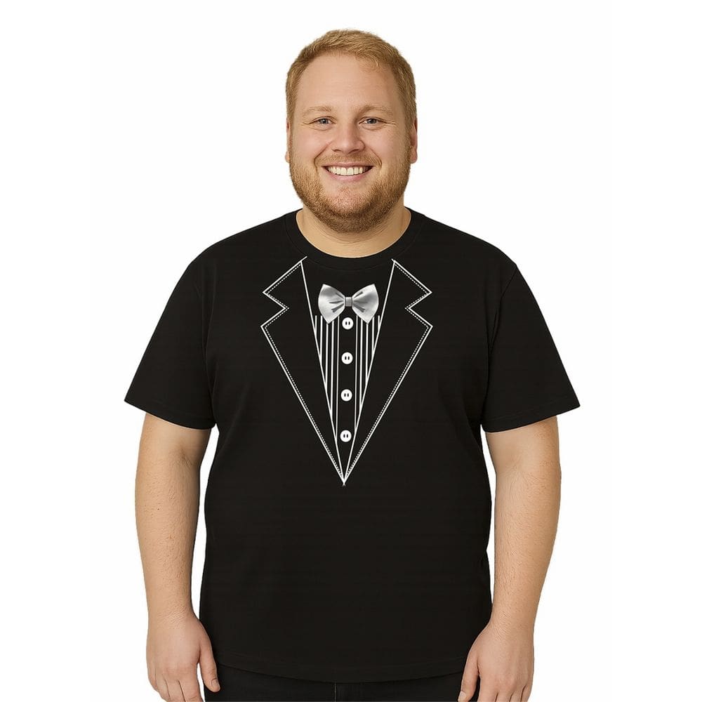 Camiseta Masculina Manga Curta Chá Bar Noivo Gravata Tamanho Especial Plus Size