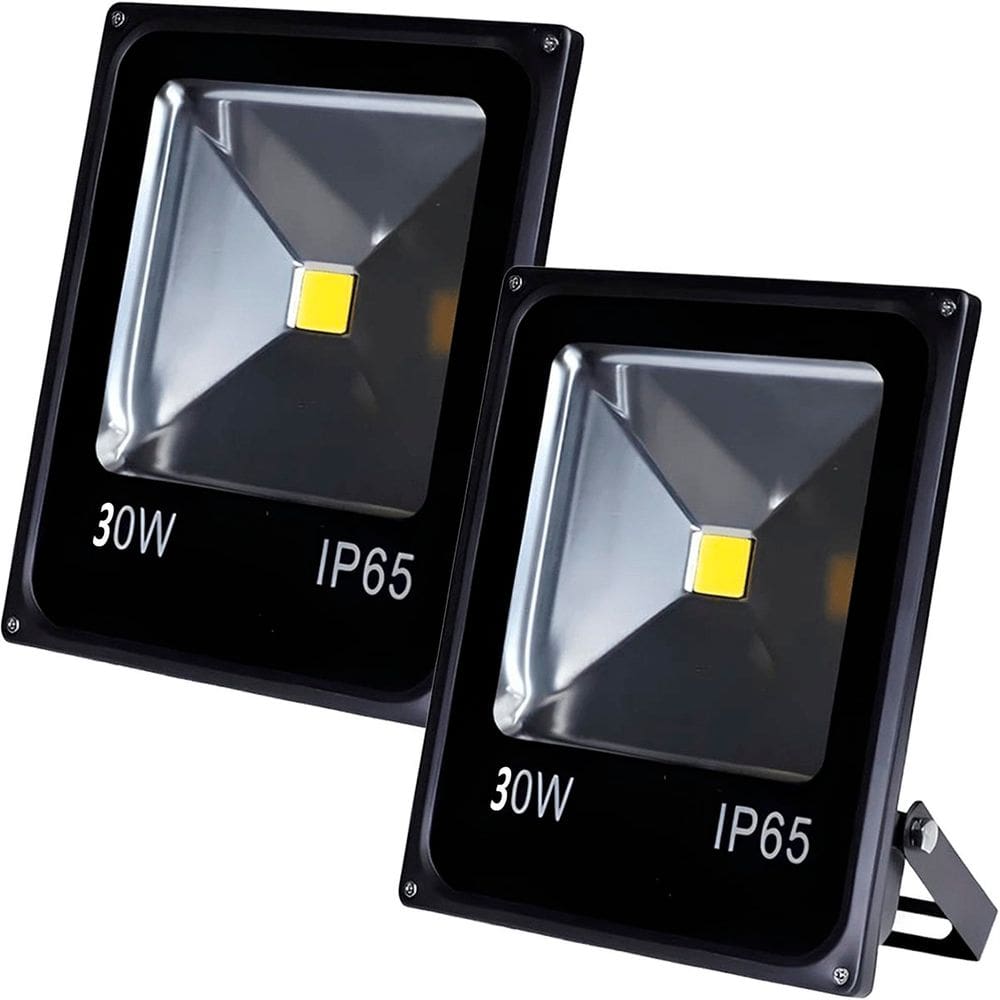 Kit 6 Refletores Led Holofote Externo Jardim Muro 30w Branco