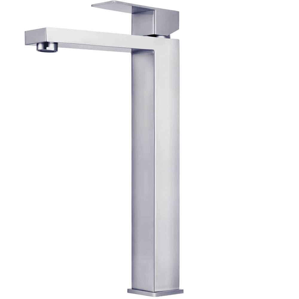 Torneira de Banheiro Lavabo Misturador Monocomando Alta Square Aço Inox Escovado