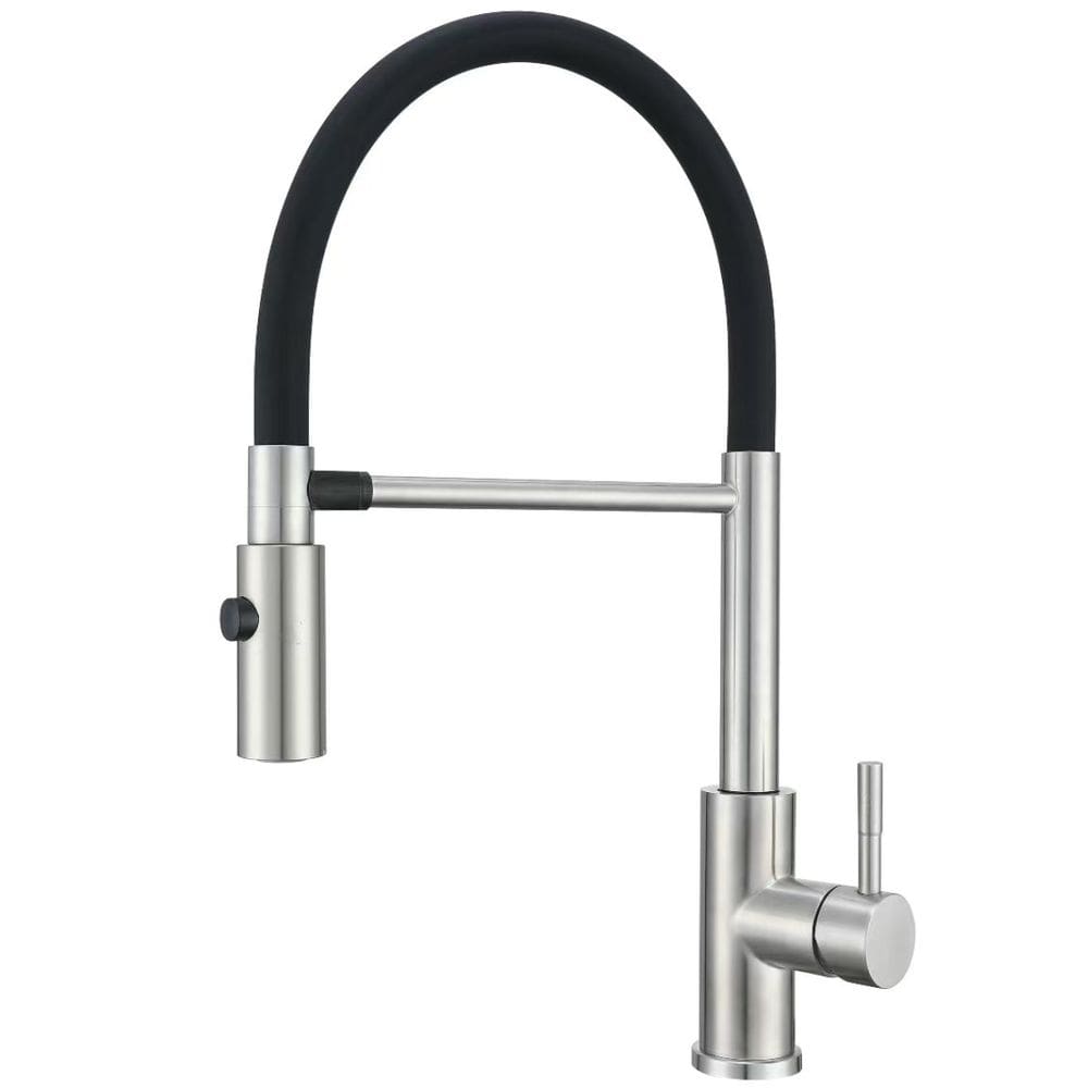 Torneira de Cozinha Flexível Suporte Magnético Monocomando em Inox Escovado
