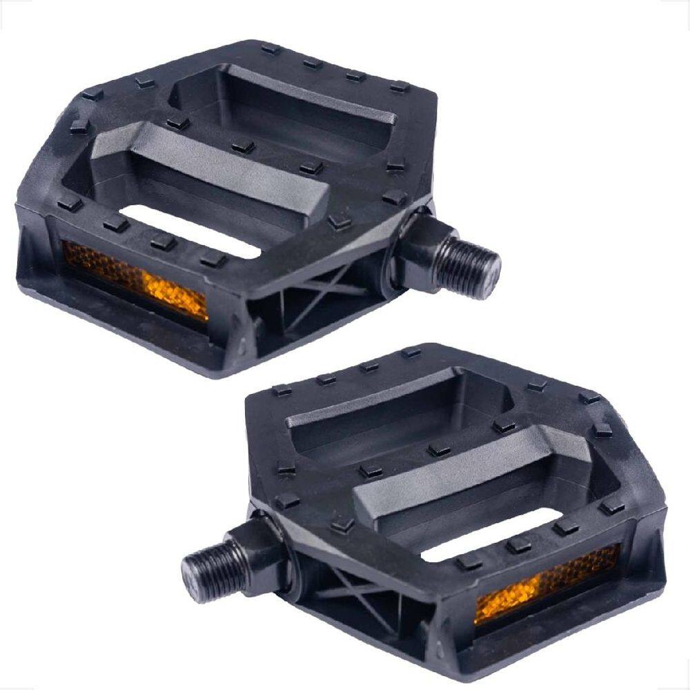 Par Pedal Plataforma Rosca Fina 1/2 Nylon Com Cravo Esferado Sueco Reforçado Bicicleta MTB