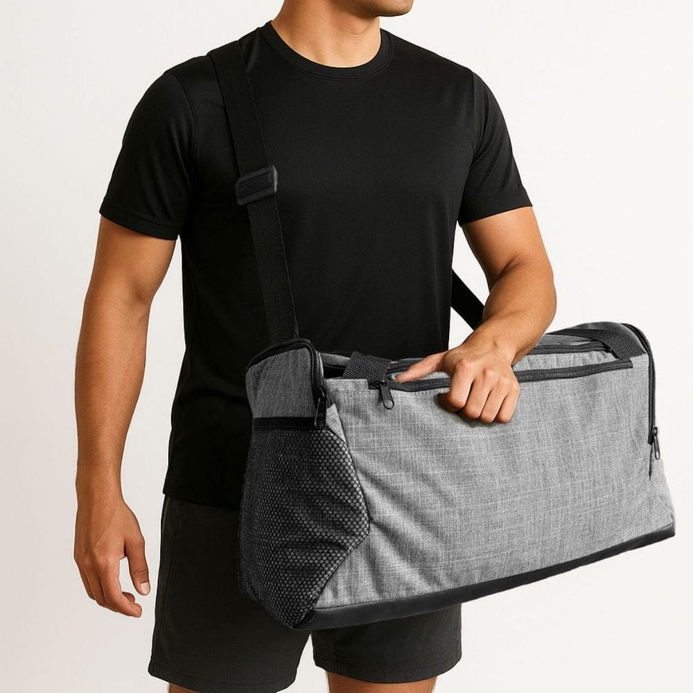 Bolsa Academia Treino Passeio Praia Mala de Viagem Grande Cinza 39 litros