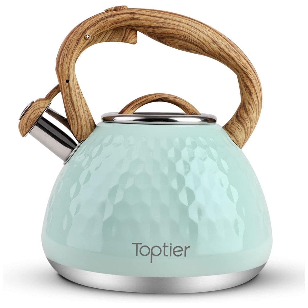 Chaleira de Chá 2.7L em Aço Inoxidável com Apito, TOPTIER, Verde
