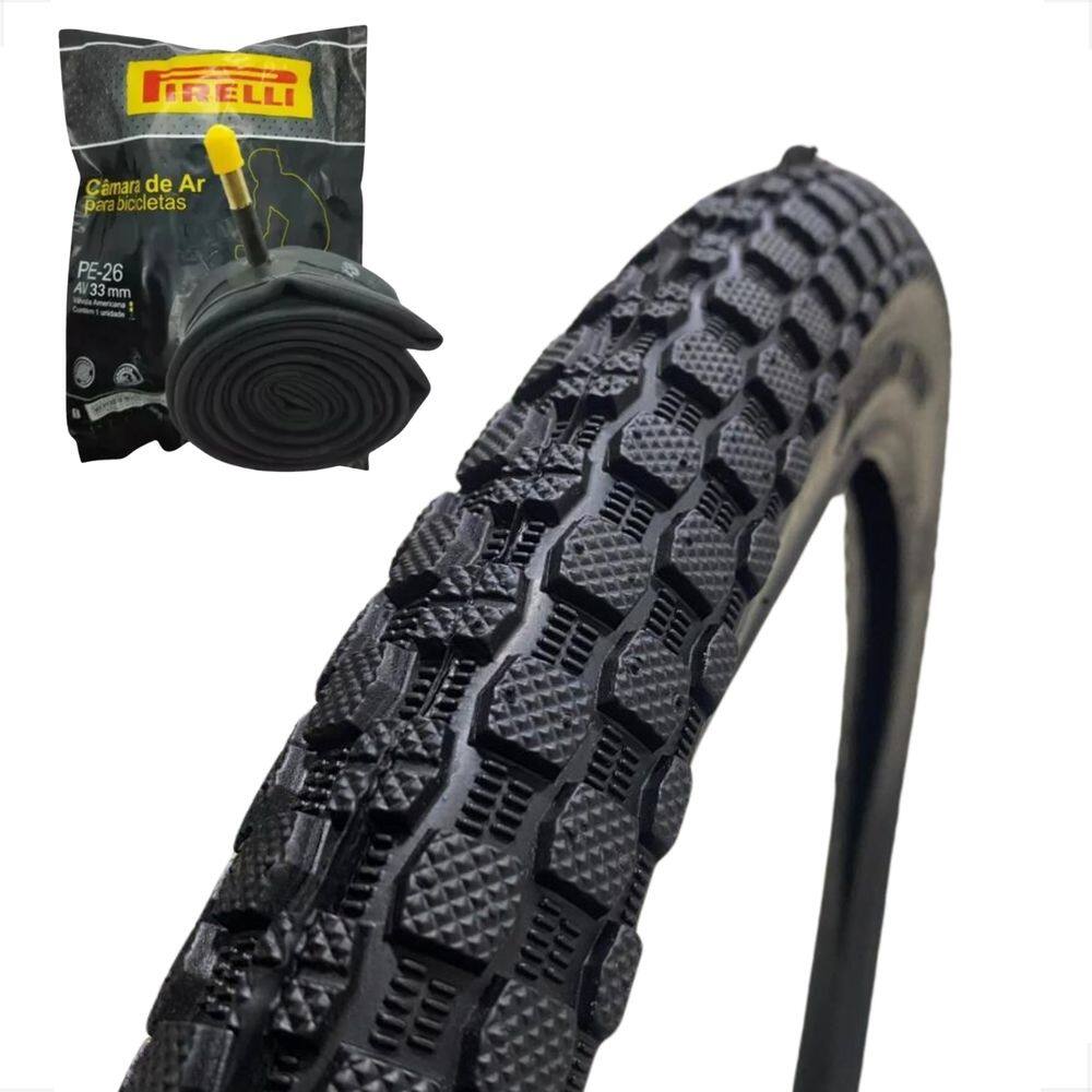 Pneu Bike Bicicleta Mtb Shiver Aro 26 x 2.125 Tipo Scorpion Balão Cravo + camara de ar 26 pirelli
