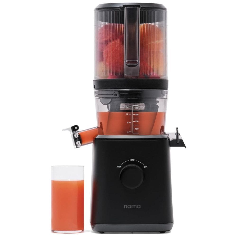 Espremedor de Frutas Nama J2 com Alimentação Automática e Boca Ampla, Ideal para Receitas Inteiras e Menos Desperdício de Alimentos