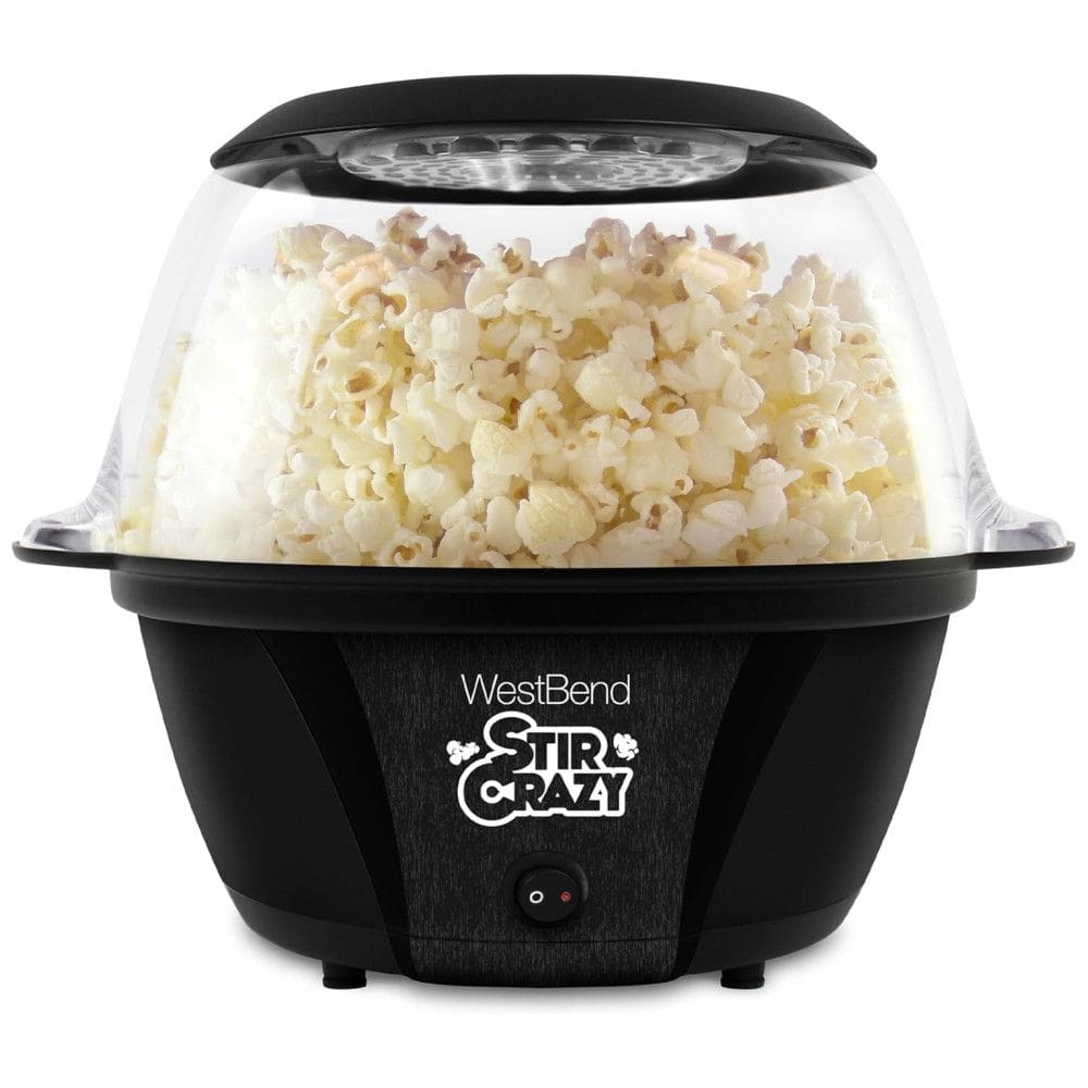 Pipoqueira Elétrica West Bend Stir Crazy Hot Oil - Máquina de Pipoca com Tigela Grande e Haste de Mistura, Ideal para Noites de Cinema!