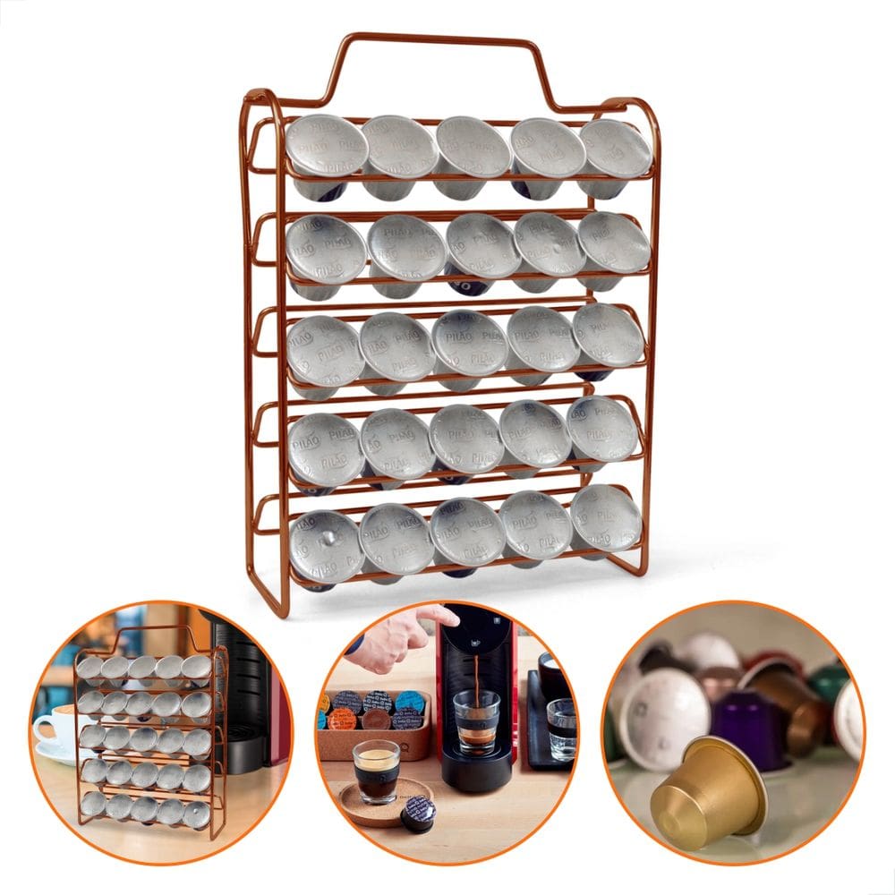 Suporte Para Porta 50 Cápsulas Nespresso Cor Cobre