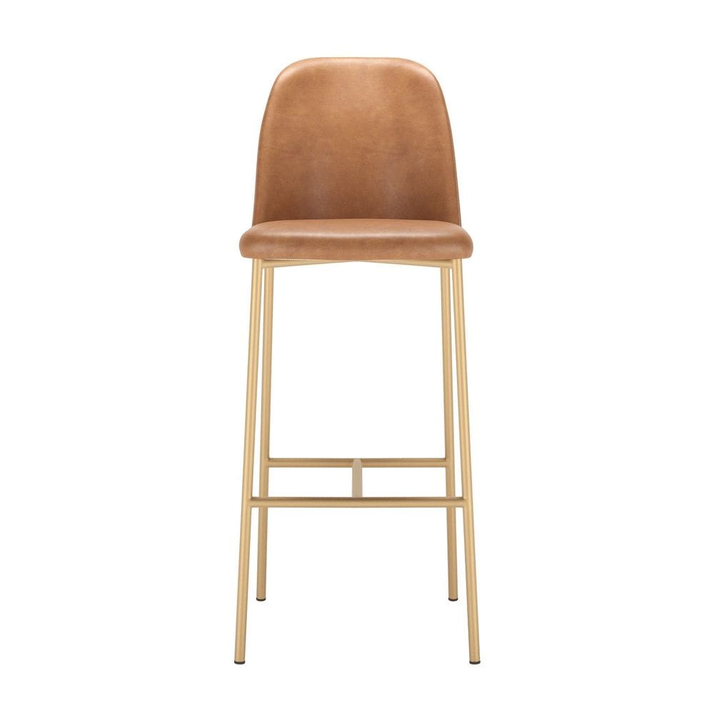Banqueta Alta de Aço 107,4cm X 43cm Lucille Dourado/Caramel
