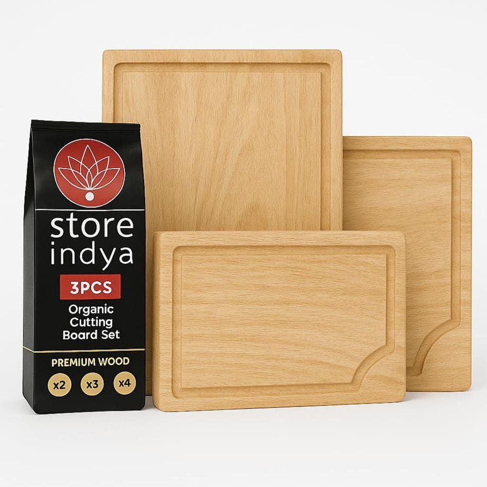 Tábuas de corte STORE INDYA Wooden Acacia Wooden, conjunto de 3