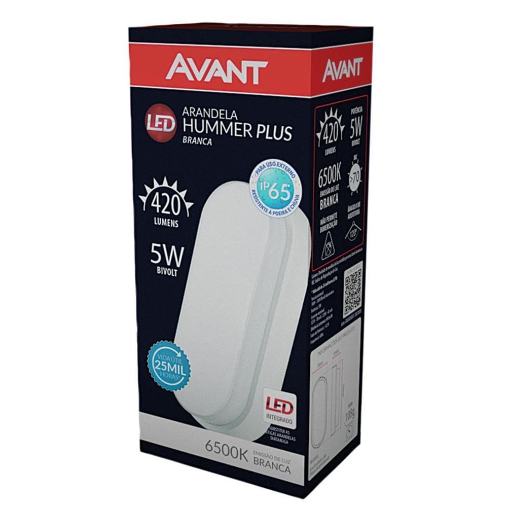 Luminária Arandela Led 5W Avant Hummer Bivolt Branca