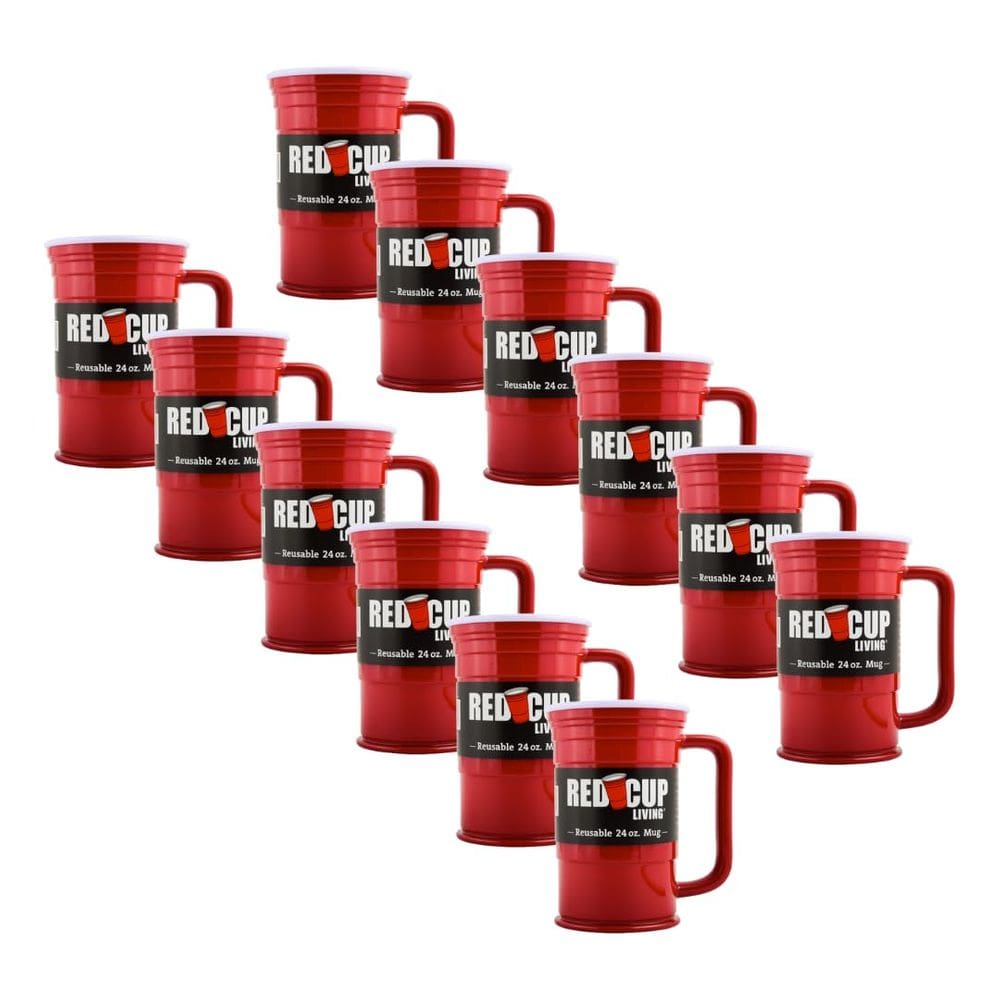 Caneca de cerveja Red Cup Living 710ml, pacote com 12 unidades, máquina de lavar louça inquebrável