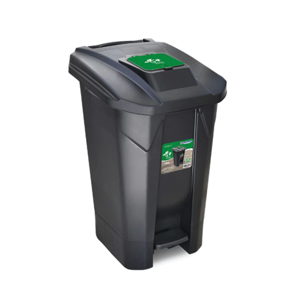 Lixeira Cesto 60 Litros Com Rodinha Tampa De Pedal e Click