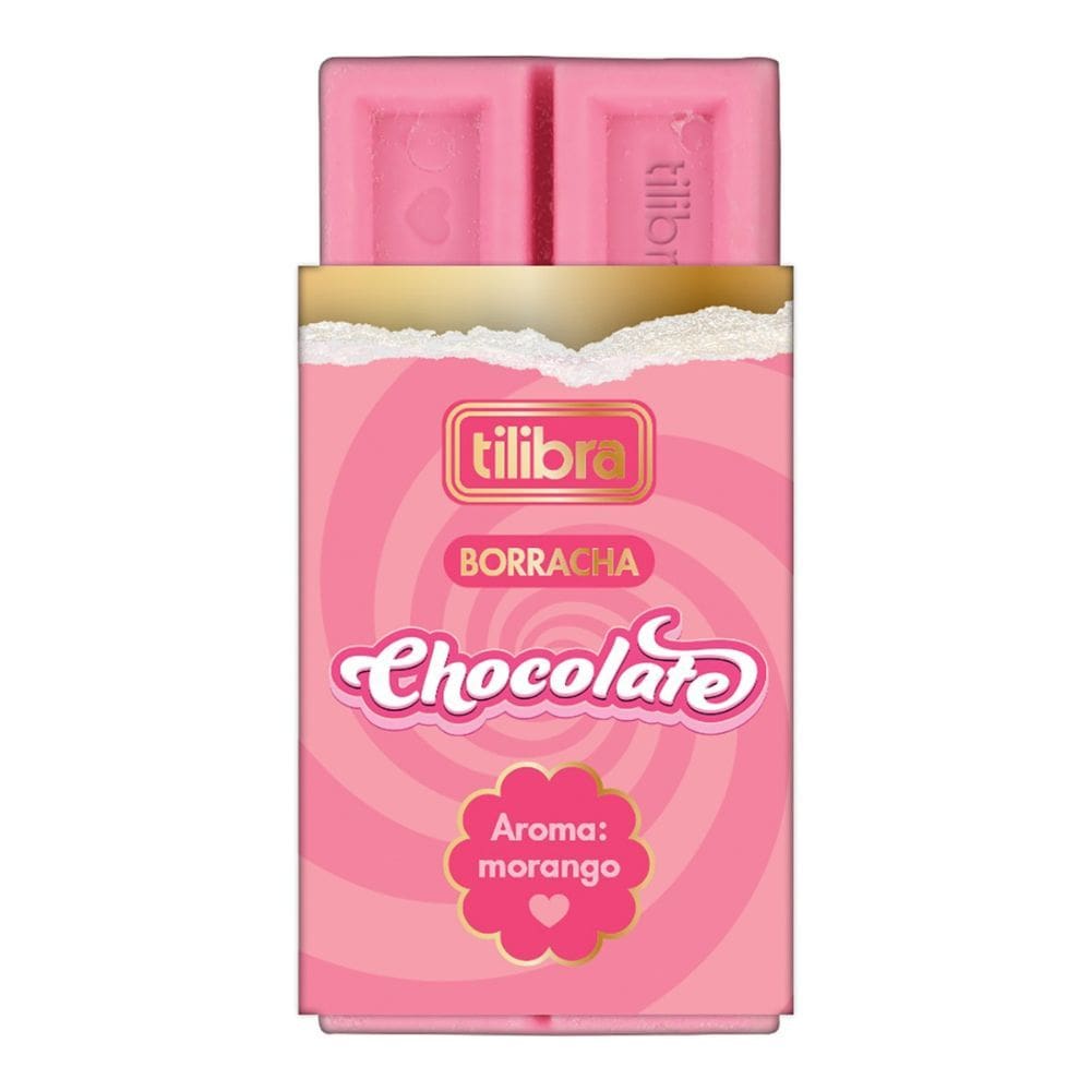Borracha com Aroma Irresistível de Chocolate/Morango - Tilibra | Papelaria | Fofo | Material Escolar