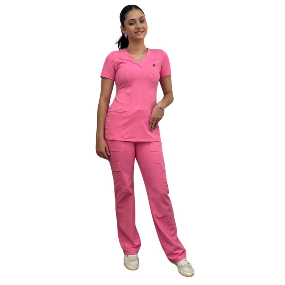 Conjunto Scrub Pijama Cirúrgico Verona Pop Rosa Toque geladinho