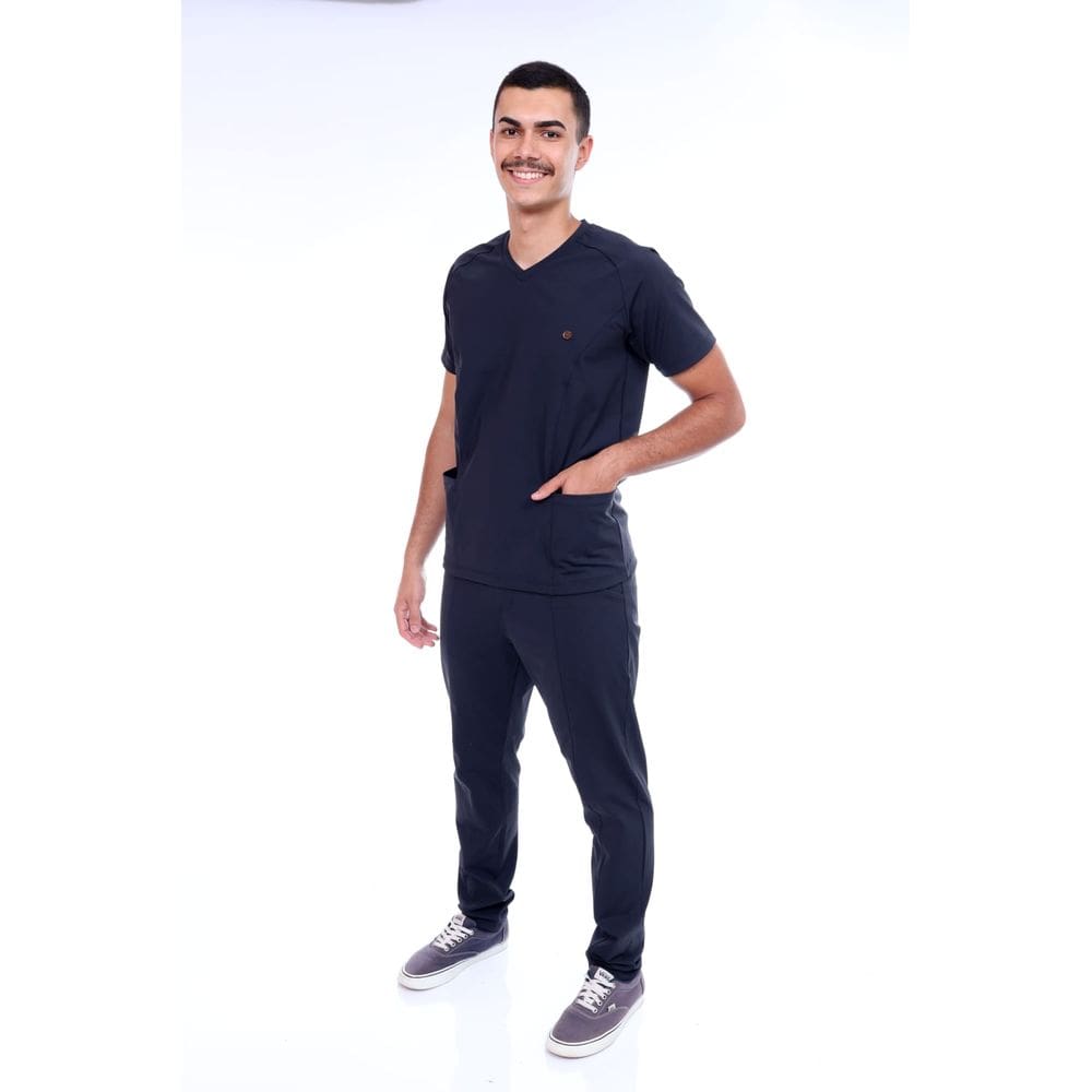 Conjunto Scrub Pijama Cirurgico Palermo Preto Masculino