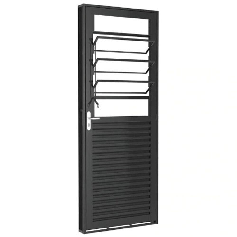 Kit Porta Ramassol Romex Aço, Abertura à Direita, Cinza, 215 x 83 cm