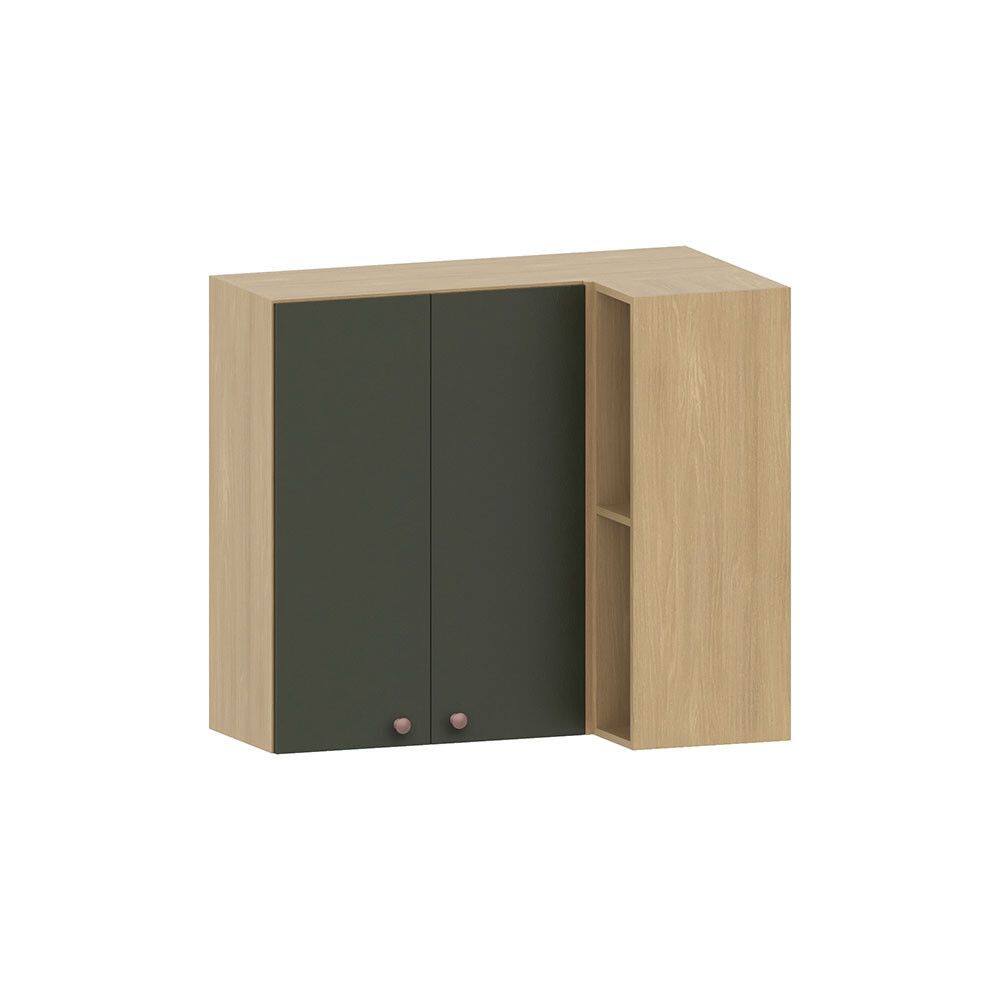 Armário Aéreo de Cozinha Canto Reto 95cm 2 Portas Classic Luciane Móveis